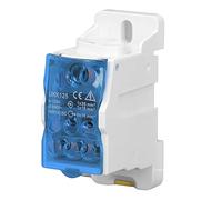 DIN Rail Distribution Box Universal Fireproof High Conductivity Terminal Block Power Wire Connector Junction Box for Power Distribution Cabinets and High Voltage Cabinets 690V (Blue)