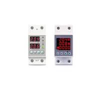 Din Rail Dual Display Adjustable Over Under Voltage Current Protective Device Protector Relay 40A 63A 80A 100A 220V 230V CZAOINCU(V A type,L N 230V 63A)