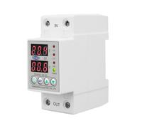 Din Rail Dual Display Adjustable Over Under Voltage Current Protective Device Protector Relay 40A 63A 80A 100A 220V 230V(V A Kwh type,L N 230V 40A)