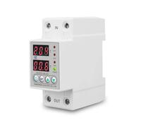 Din Rail Dual Display Adjustable Over Under Voltage Current Protective Device Protector Relay 40A 63A 80A 100A 220V 230V(V A Kwh type,L N 230V 100A)