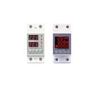 Din Rail Dual Display Adjustable Over Under Voltage Current Protective Device Protector Relay 40A 63A 80A 100A 220V 230V(V A Kwh type,L N 230V 63A)