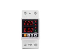 Din Rail Dual Display Adjustable Over Voltage Current and Under Voltage Protective Device Protector Relay 63A
