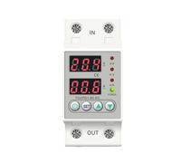 Din Rail Dual Display Adjustable Over Voltage Current and Under Voltage Protective Device Protector Relay 40A 63A 220V 230V AUOQKQUT(60A)