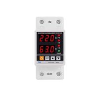 Din Rail Dual Display Adjustable Over Voltage Current and Under Voltage Protective Device Protector Relay 40A 63A 80A 220V 230V(110V 63A)