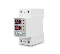 DIN Rail Dual Display Adjustable overvoltage Current and undervoltage Protection Device Protector Relay 40A 63A 80A 220V(L N 230v 80a,V A type)