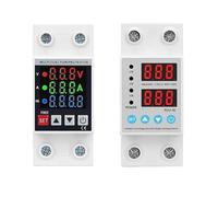 DIN Rail Dual Display Adjustable Voltage Current Protector Relay for over under Voltage Protection 40A 63A 80A 100A at 220V 230V(V A,110v63A)