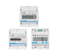 Din Rail Electricity Digital Power Energy Meter Single Phase 1P 2 Wire kWh AC 230V Voltmeter Ammeter LCD Analog Counter Display(Counter Energy Meter)
