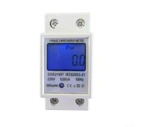 DIN Rail Energy Meter, 230V 80A 1-Phase LCD Digital Display with Backlight for Electrical Usage