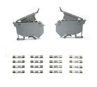 Din Rail Fuse Holder - Her Kindness 2 Piece Rail Mount Fuse Holder, Din Rail Terminals Fuse Holder Base, Suit 220V AC Plug Fuses Carrier, with 12 Fuses for Mounting Circuit Breakers Terminal Blocks
