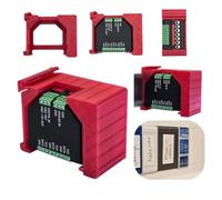 DIN Rail Holder Red Suitable for Shelly Addon + Plus Series + GEN3 with Touch Protection
