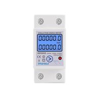 Din Rail LCD Backlight Single Phase Energy Meter kWh Power Consumption Meter Wattmeter Voltage Current AC 220V 110V Reset Zero(230V)