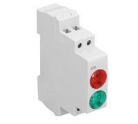 DIN Rail LED Pilot Lamp, JD9 Dual Color Status Indicator Light for Control Panels PC Red Green AC DC Rail Mounted 1 Pack