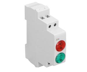 DIN Rail LED Pilot Lamp, JD9 Dual Color Status Indicator Light for Control Panels PC Red Green AC DC Rail Mounted 1 Pack