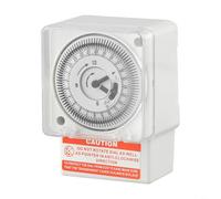 Din Rail Mechanical Timer 24 Hour Analogue Time Switch AC 220V Quartz Motor Drive 15 Min Interval Setting Flame Retardant PC Gray SL-189 For Kitchen Substation MALLs