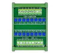 DIN Rail Mount 16 LEDs Indicator Light Module, Support 5~50VDC Common Positive/Negative (Blue)