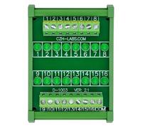 DIN Rail Mount 16 LEDs Indicator Light Module, Support 5~50VDC Common Positive/Negative (Green)