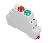 DIN Rail Mountable Dual Colour Red Green LED Indicator Light with Polycarbonate Housing for Control Panel Cabinet Machine Status and Signal Indication