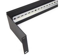 kenable DIN Rail Mounting Bracket 2U for 19 Inch Rack Networking Data Cabinets - 180mm Deep, 40cm Removable Rail, Black Powder Coated Steel