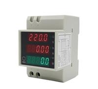 DIN-rail Multi-function LED Digital Meter AC 80-300V 200-450V 0-100A Active Power Factor Electric Energy Ammeter Voltmeter(AC 80-300V)