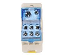 DIN Rail Power Junction Box Electrical Terminal Block Connector Distribution Box AC DC1000V Transparent Cover Copper Conductor for Distribution Cabinet High Voltage Cabinets (125A)