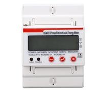 DIN Rail Power Meter 3 Phase 4 Wires Multifunctional LCD Display Voltmeter Ammeter Frequency Power Meter for Renewable Energy Applications Solar Battery Storage