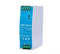 DIN Rail Power Supply 120W, 12V 24V Single Output Switching Power Supply | 92.5% High Efficiency, NDR-120 for slim Switching Converter, 35mm Din Rail Mounted, Input 100-240VAC(24V)