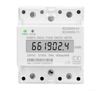 DIN Rail Single Phase Kilowatt Hour KWH Meter Meter 100A 230V 50HZ LCD Display Electricity Meter 800Imp/kWh Pulse Output For AC Systems