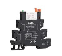 Din Rail Slim Relay Module HF-41F Integrated PCB Mount Power with Holder 12V 24V 48V 110V 230V Socket 6.2mm(Grey 24VACDC)