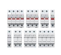 Din Rail Solar PV DC Fuse Holders with Indicator Light suitable for 10 * 38mm DC PV Fuse Link for Solar Photovoltaic System Pro IINKUEYK(30A,EAPV-32L-4P)