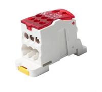 DIN Rail Terminal Block, Current Splitter Junction Box For Home & Garden Electrical Installations, With Multi-Channel Output Slots(red)