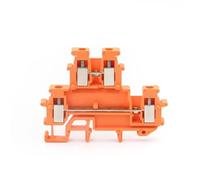 Din Rail Terminal Block MBKKB-2.5 Connector Double Layer Screw Connection Contact Electrical Wire Conductor MBKKB2.5 10pcs(Orange)