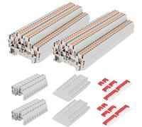 Din Rail Terminal Block,ST2-2.5/2-2,Push-in,Gray,112 Pcs