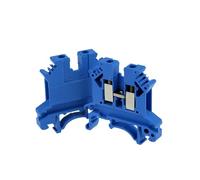 Din Rail Terminal Block UK-2.5B 10Pcs Wire Electrical Conductor Universal Connector Screw Connection Terminal Strip Block UK2.5B(Blue)