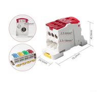 DIN Rail Terminal Block with Easy Access Design, Supports Various Current Ratings from 80A to 500A for Electrical Systems (125A)