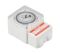 DIN Rail Timer Switch 24H for Home Security Light | Fire-resistant material, for durable construction, for 300h power failure backup, manual override switch