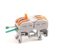 Din Rail type Quick Wire Connector 211 222 Compact Splicing Conductor Cable Terminal Block Instead Of UK2.5B IDGTTLDF(2215,5PCS)