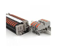 Din Rail Type VariousTerminal Block 211 Electrical Quick Wire Connector Conductor Connection With Number strip Set IDGTTLDF(20PCS Boxed Black)