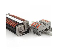 Din Rail Type VariousTerminal Block 211 Electrical Quick Wire Connector Conductor Connection With Number strip Set IDGTTLDF(10PCS Black No Box)