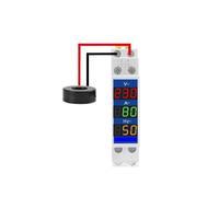 Din Rail Voltmeter Ammeter Ac 80-500V 100A Modular 1P 18mm Voltage Current Hz Indicator LED Digital Detector IDGTTLDF(VAHz)