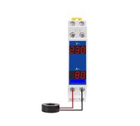 Din Rail Voltmeter Ammeter Ac 80-500V 100A Modular 1P 18mm Voltage Current Hz Indicator LED Digital Detector IDGTTLDF(VA)