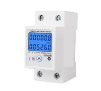 Din Rail Wattmeter, AC 220V/110V Single Phase Digital Energy Meter Reset Zero kWh Voltage Current Power Meter 80A(220V)