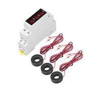 Din Rails Mount 3 Phase Ampere Meter Current Meter Gauges Indicators AC80V~500V 1~100A LED Digital Display Ammeter