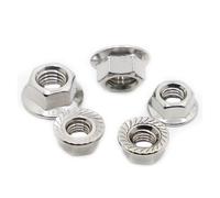 DIN6923 304 Stainless Steel Hexagon Hex Head Serrated Spinlock Flange Lock Nut M3 M4 M5 M6 M8 M10 M12(M4 20pcs)