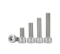 DIN912 Stainless Steel 304 Hex Socket Cap Head Screw or grade 12.9 steel allen Screws 5-10Pcs M1.6 M2 M2.5 M3 M4 M5 M6 M8(Silver,14MM_M5)