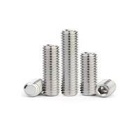 DIN913 304 Stainless Steel Thread Grub Screws Flat Point Hexagon Socket Set Screws Headless M2-M12(8mm)