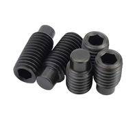 DIN915 Black Grade12.9 Steel Hexagon Socket Set Screw M2.5 M3 M4 M5 M6 M8 M10 M12 M14 M16 Dog Point Grub Convex Headless Bolt(6mm,5pcs M8)