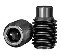 DIN915 Grade12.9 Hexagon Socket Set Screws, Black Dog Point Grub Screws Convex Headless Fastener for Industrial Locking(8mm,M5 (20Pcs))