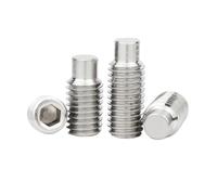 DIN915 M2.5 M3 M4 M5 M6 M8 M10 M12M16 304 Stainless Steel Hex socket Hexagon Socket Convex End Grub Headless Bolt Dog Point Set Screw(10mm,M5 10pcs)