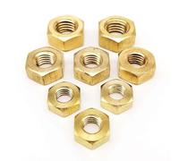 DIN934 Solid Brass Copper Hex Hexagon Nut M1 M1.2 M1.4 M1.6 M2 M2.5 M3 M4 M5 M6 M8 M10 M12 Screw Bolt Metric Thread 100/200Pcs(100pcs M2)