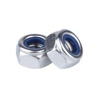 DIN985 304 Stainless Steel Or Black Carbon Steel Hex Hexagon Locknut M2 M2.5 M3 M4 M5 M6 M8 M10 M12 M14 M16 M20 M24 Nylon Nut(Blue,M14 5pcs)